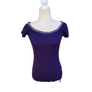 Lululemon Atheltica Top Cinch Waist Swoop Neck Purple Short Sleeve Run Gym Sz: S